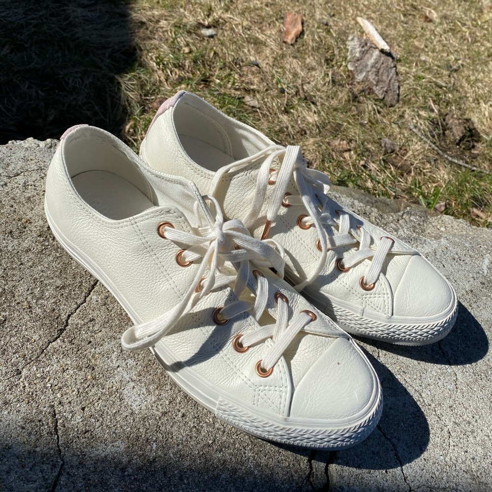 White and Pink Converse